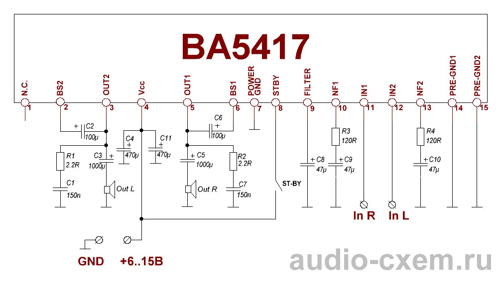 BA5417 схема усилителя