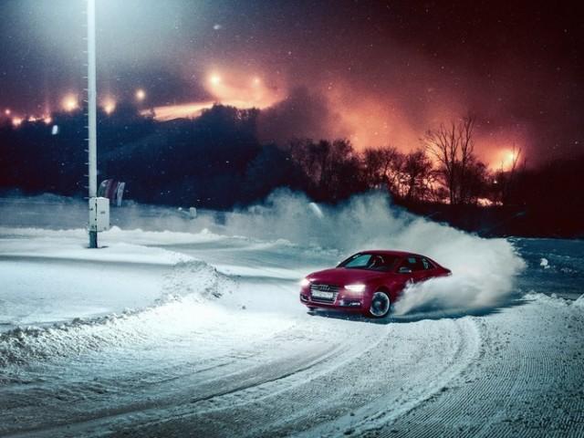 Занос автомобиля на снегу