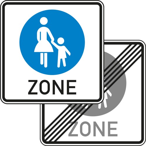 знак пешеходная зона