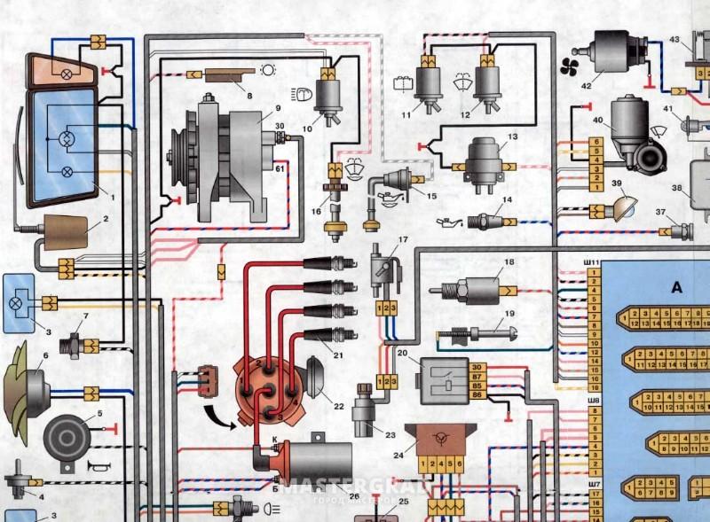 Схема проводки ваз 21099