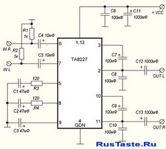 Усилитель на TA8227P