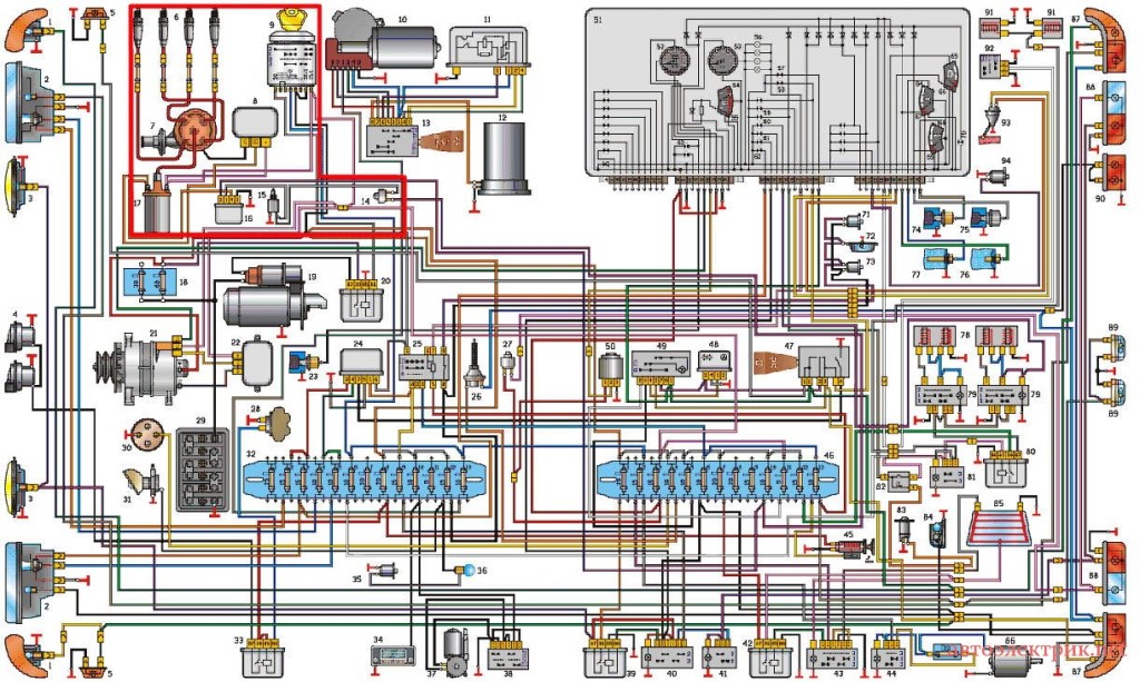 схема проводки газ 3110